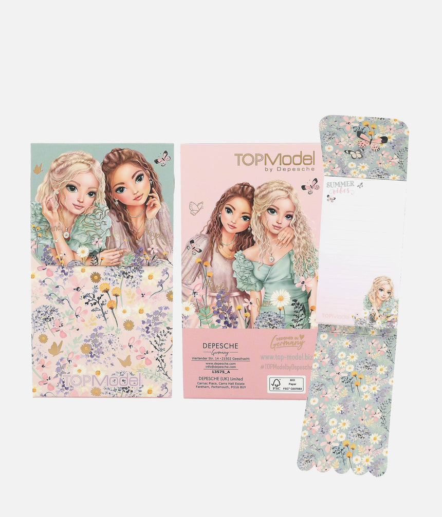 TOPModel Note Pad With Magnetic Closure, 60 Lined Pages, Stylish Design - 0013575