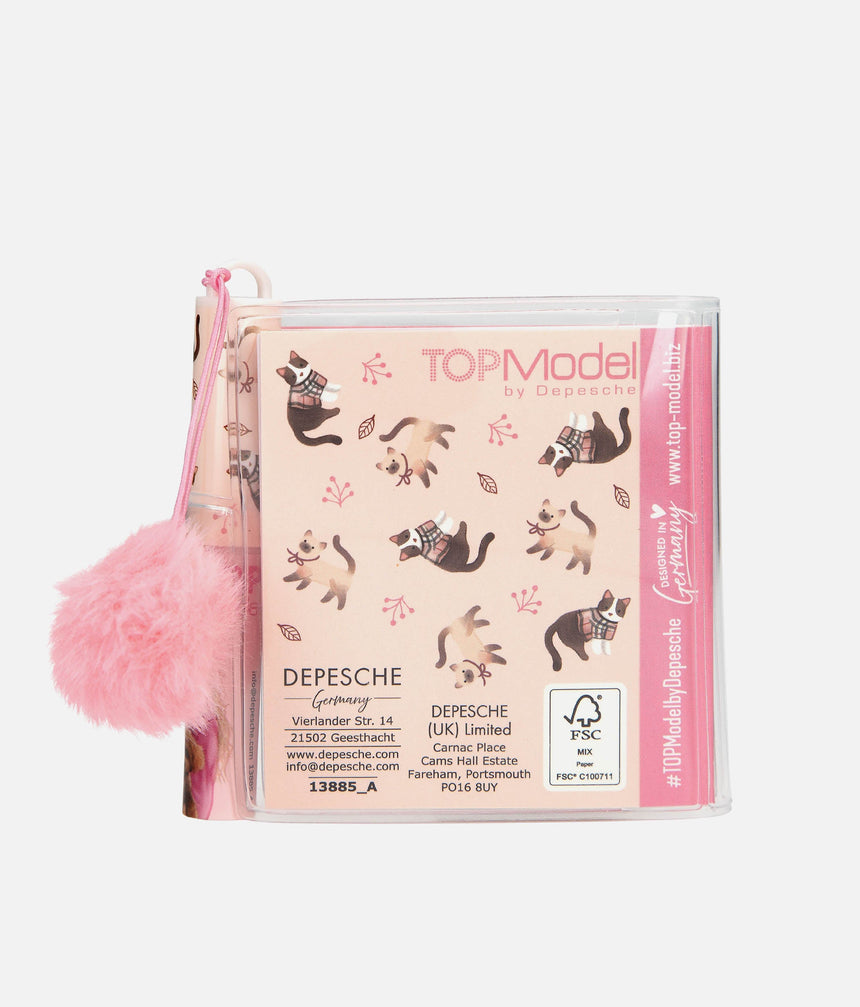 TOPModel Mini Notebook With Ballpen & Pom-Pom for Teen Girls & Dancers - 0013885