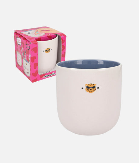 PENfection Mug, Dual-Use Drinking Cup & Pen Holder with Leopard Print - 0013892