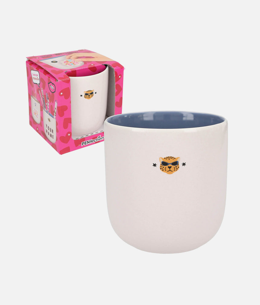 PENfection Mug, Dual-Use Drinking Cup & Pen Holder with Leopard Print - 0013892