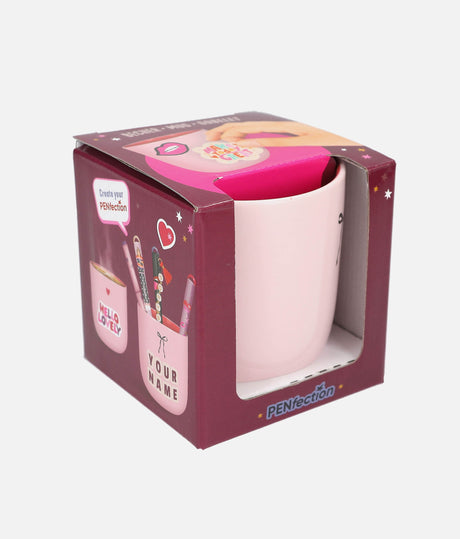 PENfection Pink Mug, Handle-Free Porcelain Cup & Pen Holder - 0013893