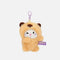 PENfection Tiny Crew Happy kitten bag charm wearing a brown capybara jumpsuit with a lilac clip