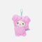 PENfection Tiny Crew Power kitten bag charm wearing a pink dog jumpsuit with a turquoise clip