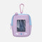 TOPModel MODERN GIRLY lilac mini bag with a clear phone-inspired front window, pale blue trim and pink carabiner