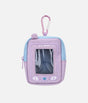 TOPModel MODERN GIRLY lilac mini bag with a clear phone-inspired front window, pale blue trim and pink carabiner