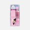 TOPModel KPOP pink make-up brush set in a transparent YouYou-print storage box