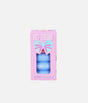 TOPModel peach Bubble KPOP lip gloss in a blue bottle inside a pink window box with a bow design