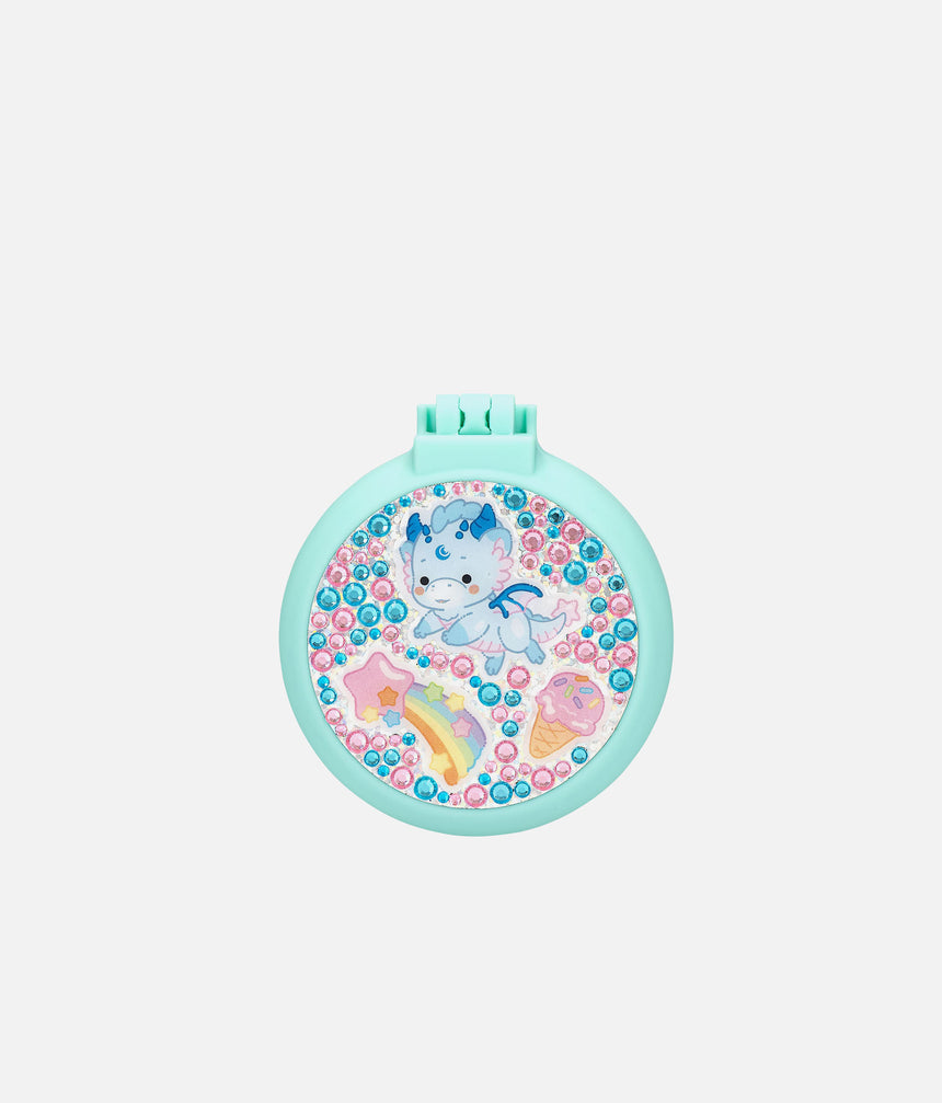 Ylvi Folding Hairbrush with Mirror, Unicorn Design • 0014439