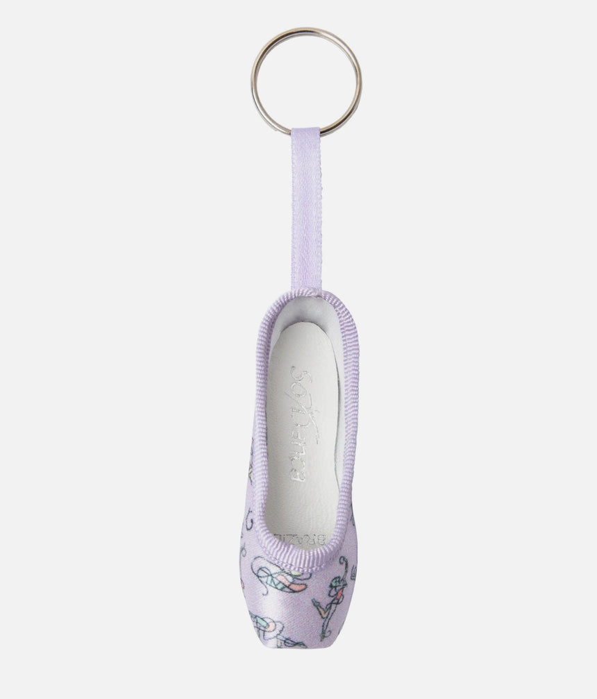 Printed Satin Pointe Shoe Keyring, Perfect Ballet Gift - 016