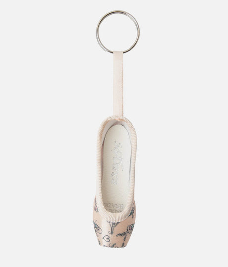 Printed Satin Pointe Shoe Keyring, Perfect Ballet Gift - 016
