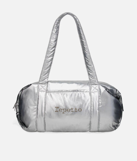 Large Duffel Bag, Silver Dance & Gym Bag with Pockets - B0233NC