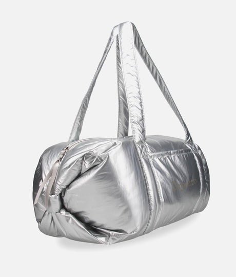 Large Duffel Bag, Silver Dance & Gym Bag with Pockets - B0233NC