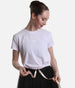 Crop Top, Satin Ribbon Adjustable Waist T-Shirt - REP S0704