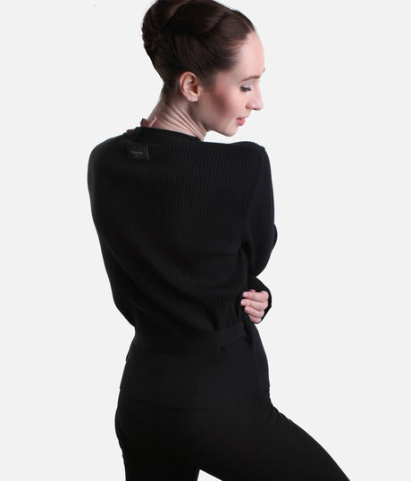 Premium Rib Knit Ballet Wrap with Tie Closure - S0757