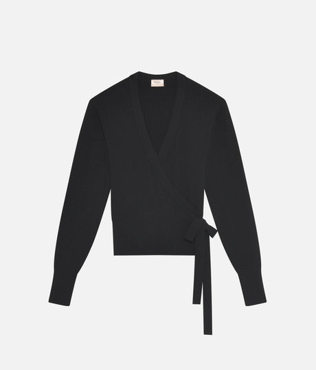 Premium Rib Knit Ballet Wrap with Tie Closure - S0757