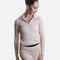 Front view of the Pink Capezio Mise-En-Scene Lynch jumper with the quarter zip open and shawl collar folded down, worn with matching Anderson shorts.