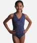 Girls Cross Back Leotard, Wildflower Chamomile - 12086C