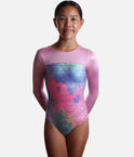 Girls UNICORN DISCO LIGHTWAVE Gymnastics Leotard, Long Sleeve - 12305C