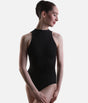 Embellish High Neck Leotard with Floral Embroidered Mesh Back - 12403W
