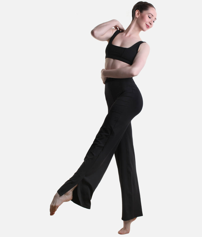 Beguile Wide Leg Dance Pant, High Waist Split Hem Warm-Up - 12407W