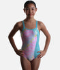 Girls Surfrider Gymnastics Leotard with Adjustable Straps, Shiny Aqua - 12441C