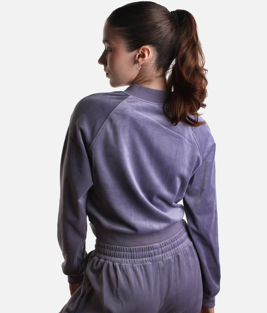 Amanda Velvet Bomber Jacket, Luxurious Dance Warm-Up Layer - J13001