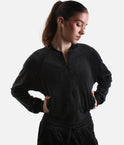 Amanda Velvet Bomber Jacket, Luxurious Dance Warm-Up Layer - J13001