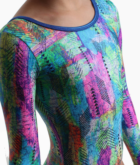 Long Sleeve Back Detail Gymnastics Leotard - 17895