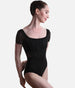 Olivia Floral Cap Sleeve Leotard, Elegant Embroidered Dancewear - L20001