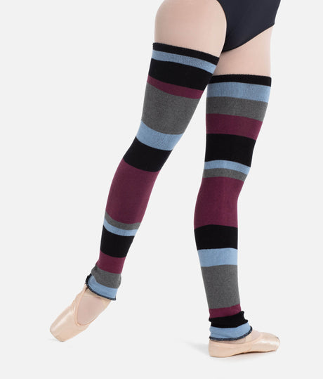 Striped Knit Ballet Legwarmers, Thigh High Dance Warm-Up Essentials - 2023