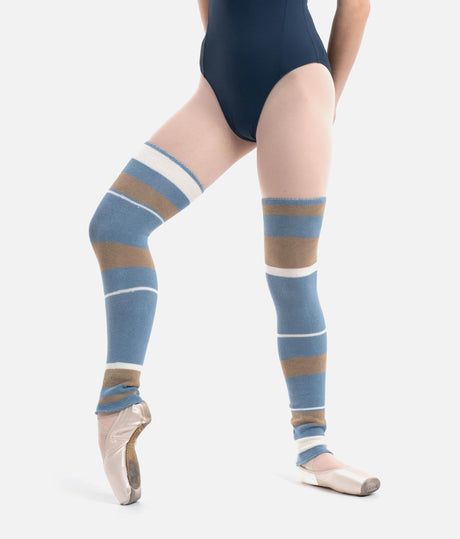Long Striped Bamboo Legwarmers, Professional Ballet Warm-Up - 2038