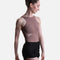 Three-quarter front view of So Danca SD2561 Flow Ease shorts in Black, showing the relaxed short-leg silhouette