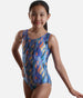 Girl's Sleeveless Gymnastics Leotard, Symmetry Swells - 27822 (WAVES)