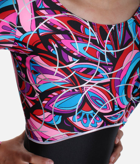 Graceful Long Sleeve Gymnastics Leotard - 27895