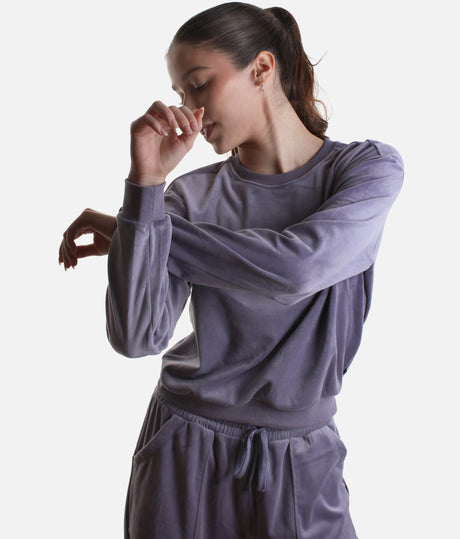 Caroline Velvet Crew Neck Jumper for Dancers, Ultar Soft Warm-Up Sweater - Z30015