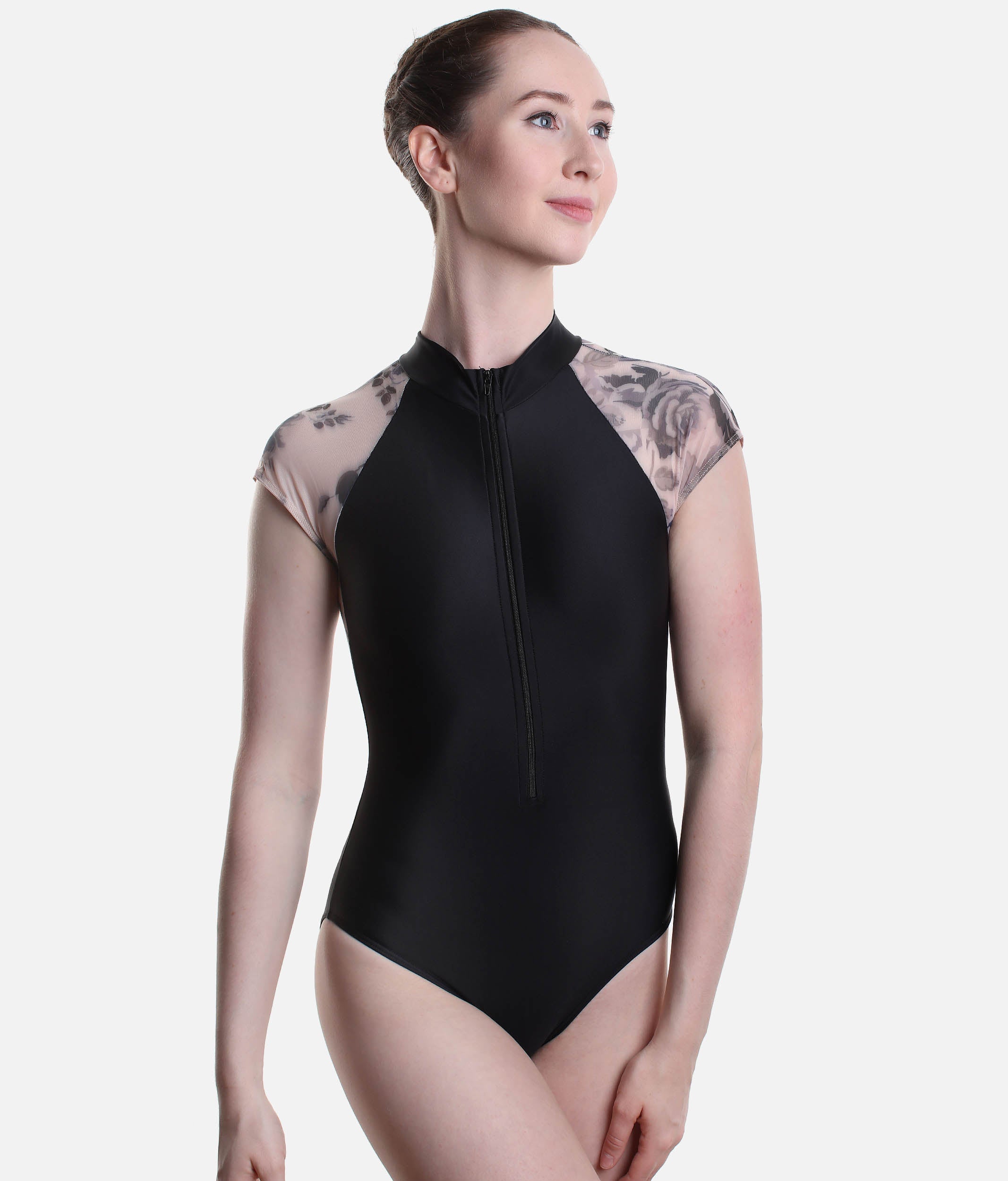 Cindy High Neck Dance Leotard, Front Zip - 31656