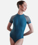 Sporty Zip Front Dance Leotard, Eco-Friendly & Breathable Mesh - 31672