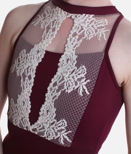 Francesca Sleeveless Dance Leotard with Lace Front and Open Back - 31705