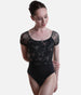 Felicity Floral Print Short Sleeve Leotard, Performance Dancewear - 31709
