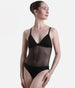 Deep V-Neck Dance Leotard, Mesh Inserts - 3763