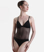 Deep V-Neck Dance Leotard, Mesh Inserts - 3763