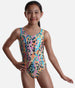 Girl's Sleeveless Gymnastics Leotard, Colourful Leopard - 37822 (LYNX)