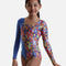 Long Sleeve Girl's Gymnastics Leotard, Fun Design - 37830