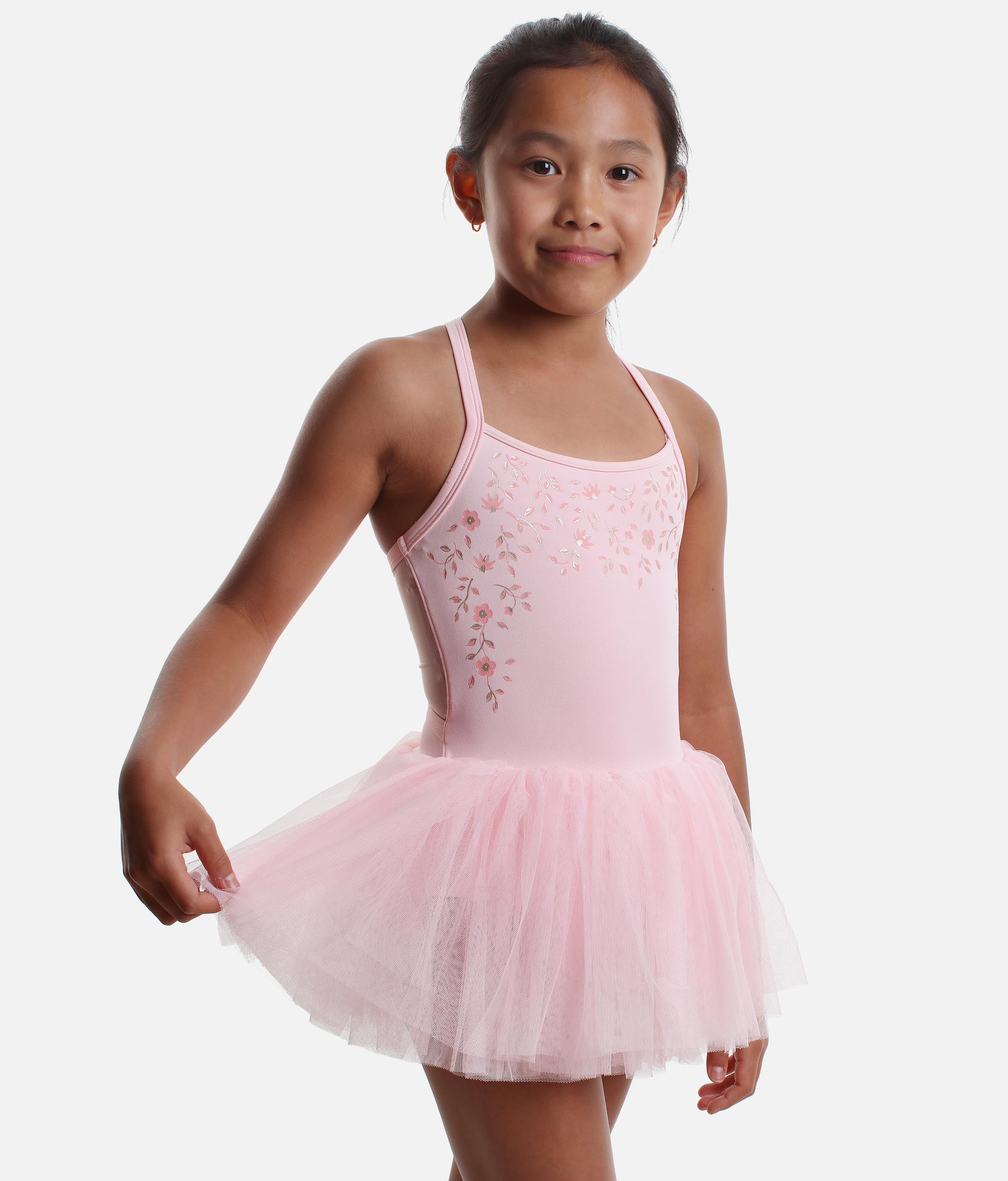 Girls Camisole Tutu Dress, Criss-Cross Back - 4687