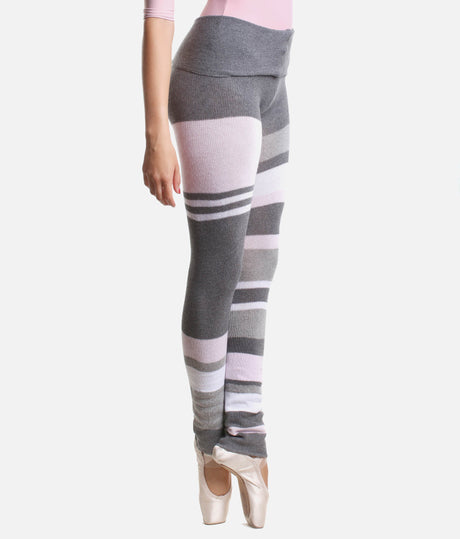 High Waist Striped Knitted Pants, Ballet Warm-up - 5161