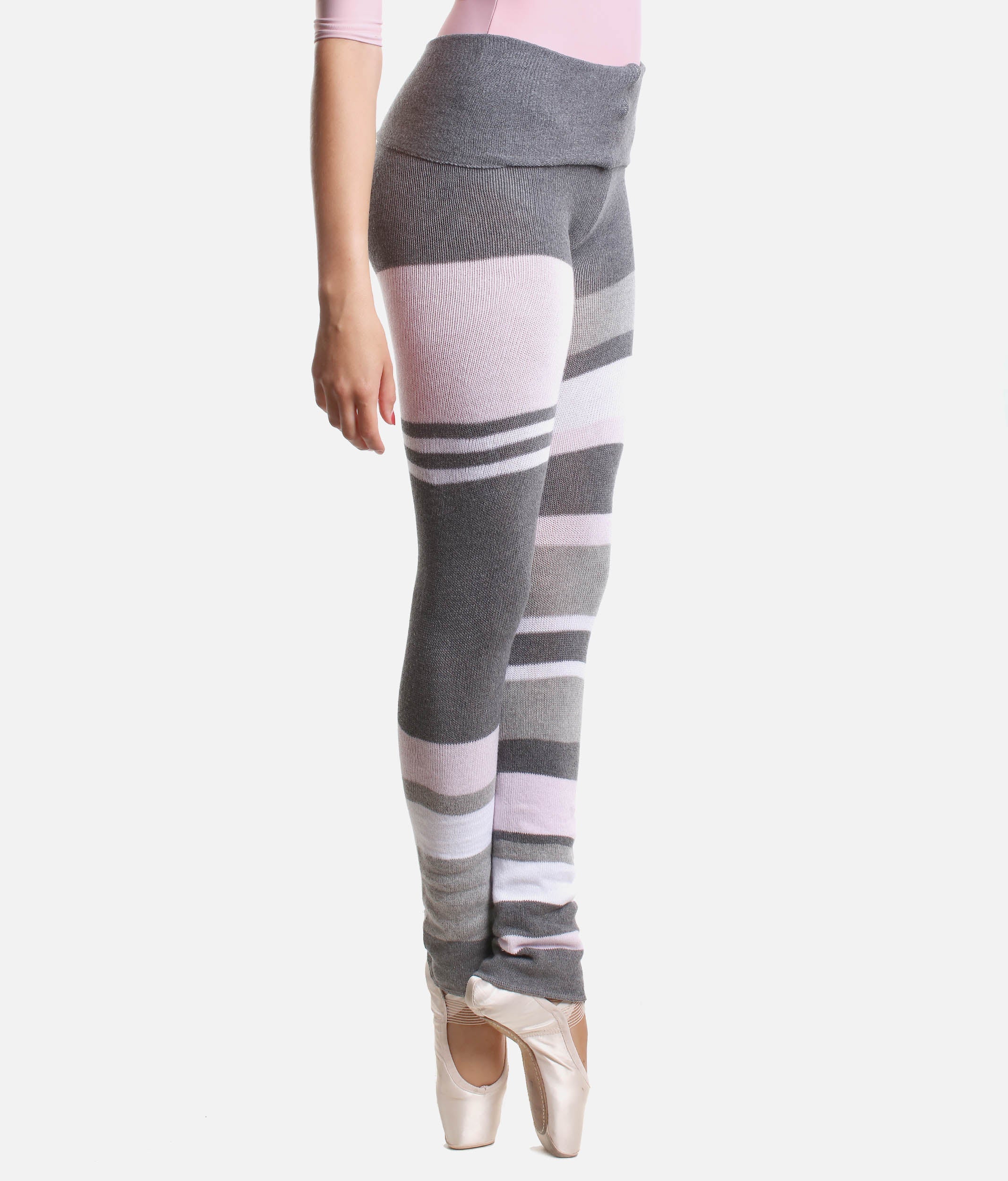 High Waist Striped Knitted Pants, Ballet Warm-up - 5161