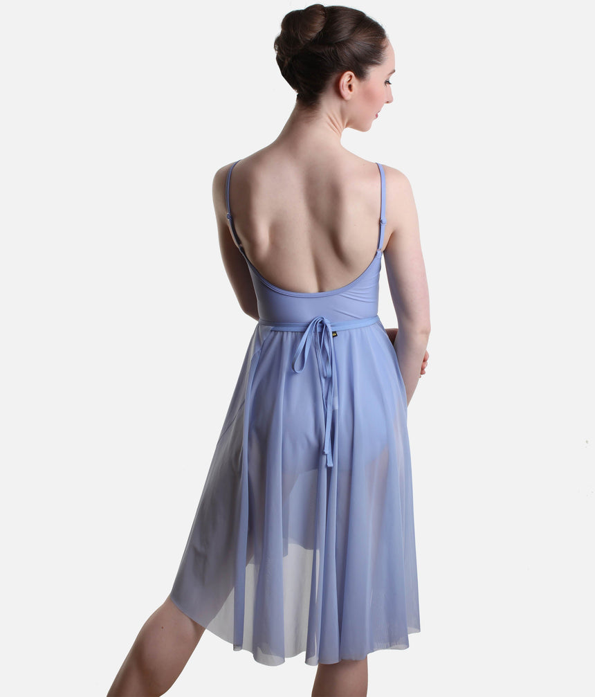 Long Ballet Wrap Skirt, High-Low Mesh Design - 617