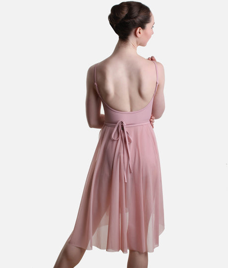 Long Ballet Wrap Skirt, High-Low Mesh Design - 617