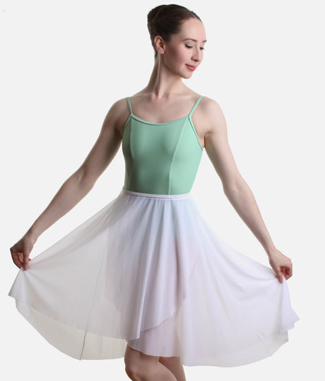 Long Ballet Wrap Skirt, High-Low Mesh Design - 617