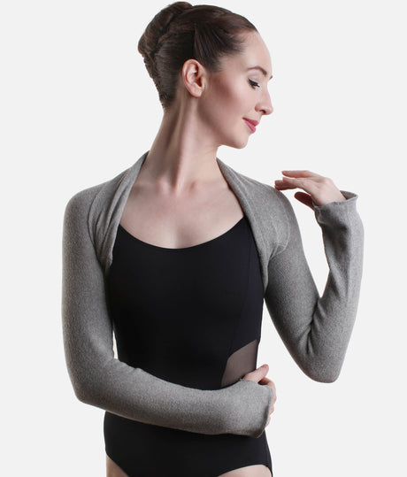 Long Sleeve Ballet Shrug, Knitted Dance Warm-Up with Thumb Holes - 6277